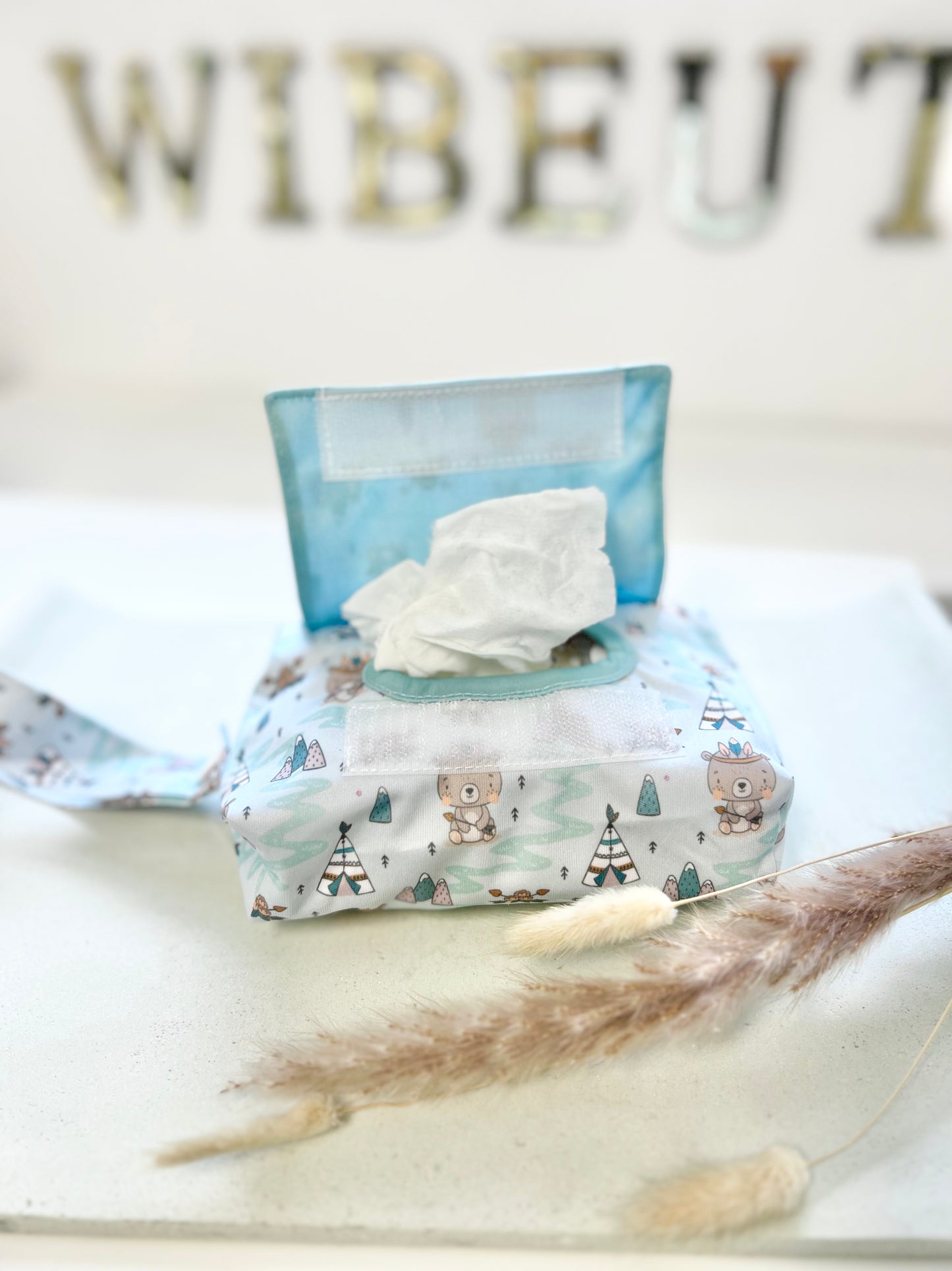 WiBeut® Premium Mini Boho Bär Helltürkis