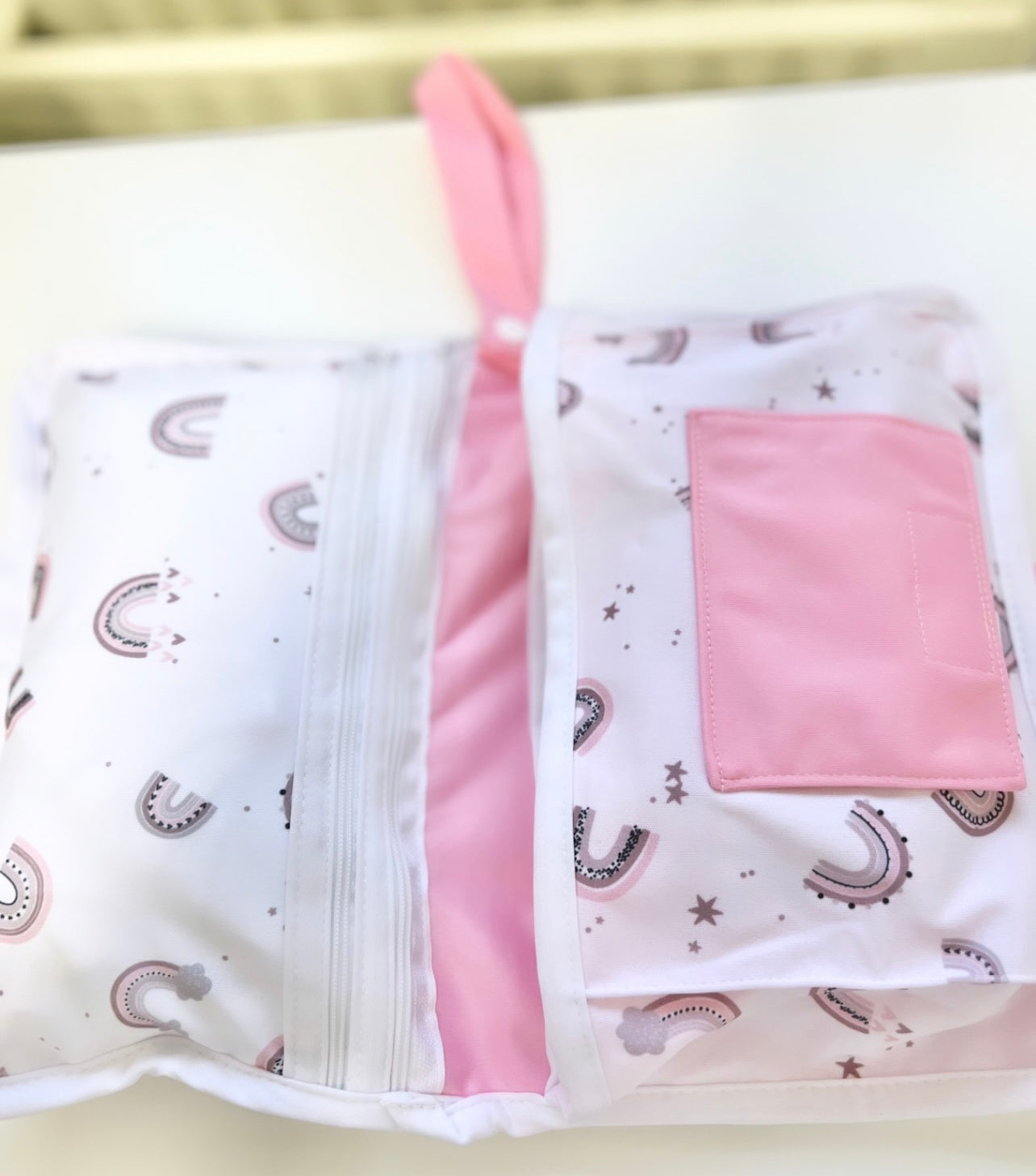 WiBeut® Wickeltasche Regenbogen Rosa