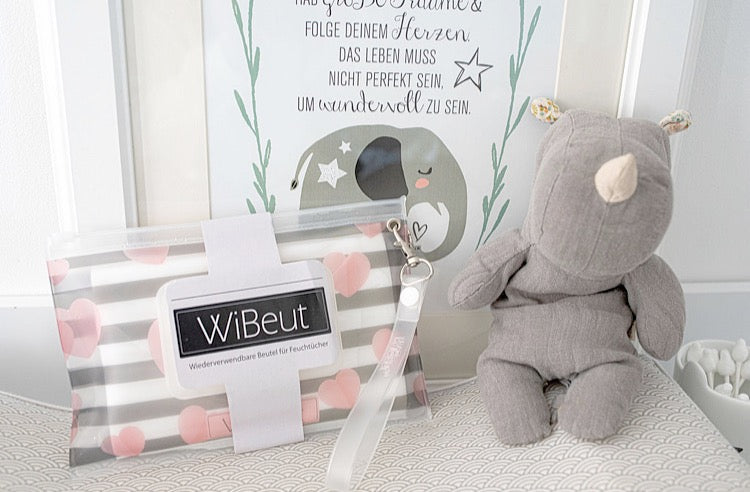 WiBeut ® Sweet Herz für 30 Feuchtücher