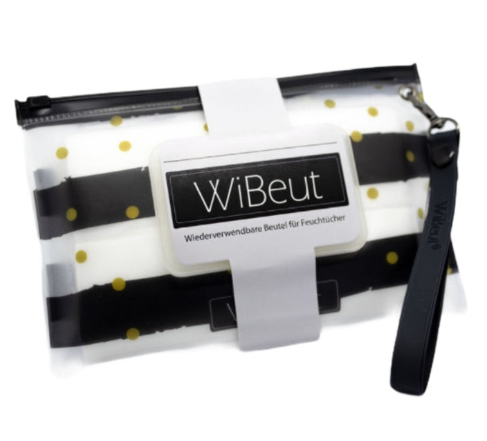WiBeut ® Elegant Schwarz-Gold für 30 Feuchtücher