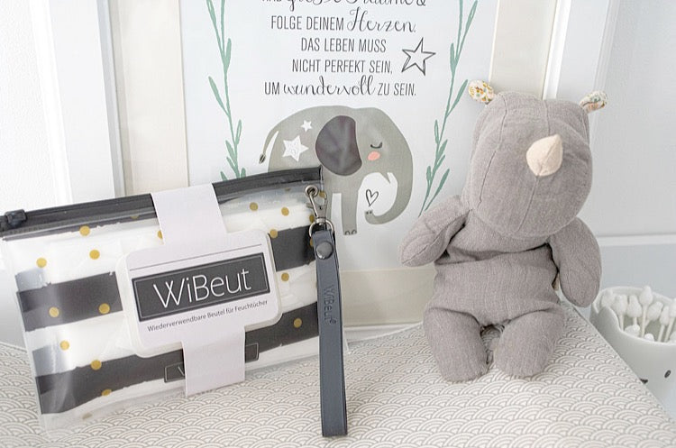 WiBeut ® Elegant Schwarz-Gold für 30 Feuchtücher