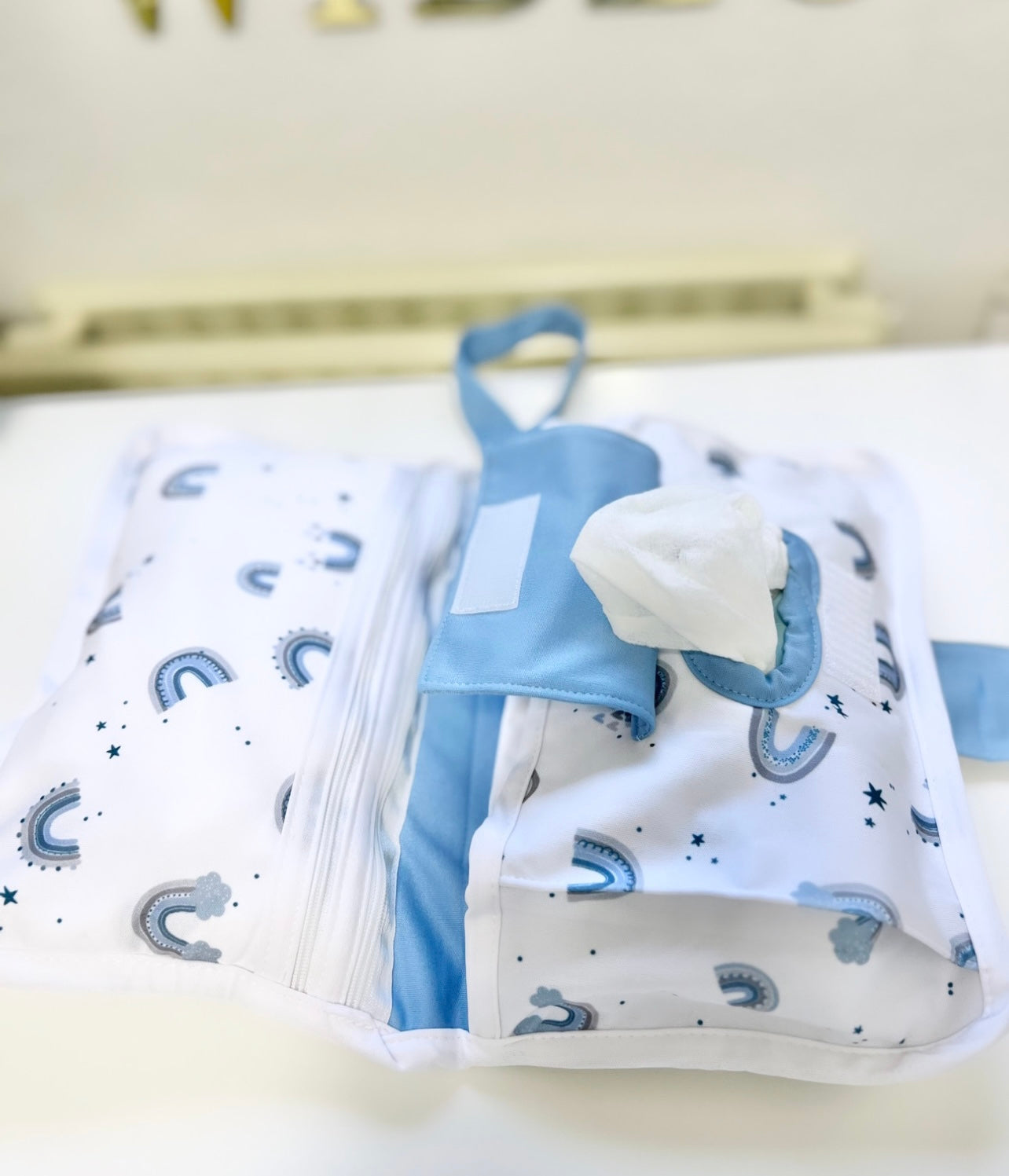 WiBeut® Wickeltasche Regenbogen Blau