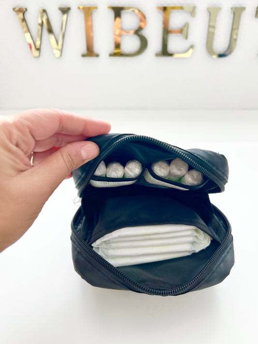 Damen Hygiene Tasche - Diskret, praktisch & stilvoll Schwarz