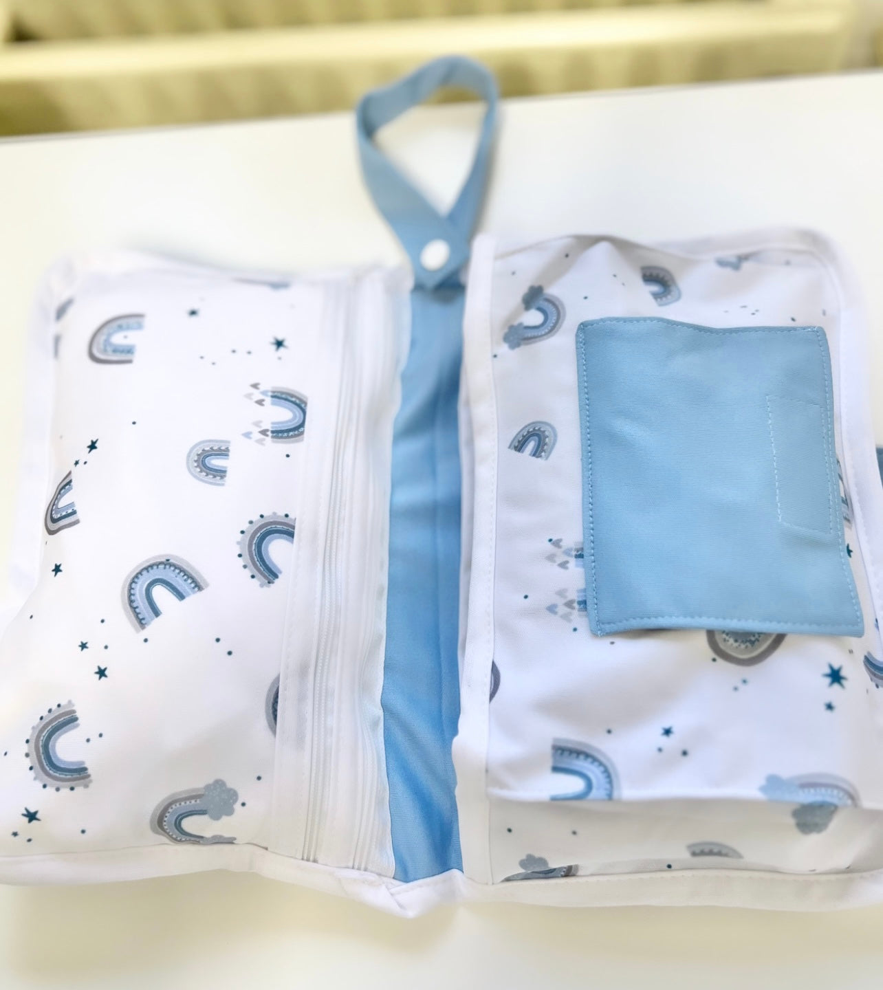 WiBeut®  Wickeltasche Regenbogen Blau